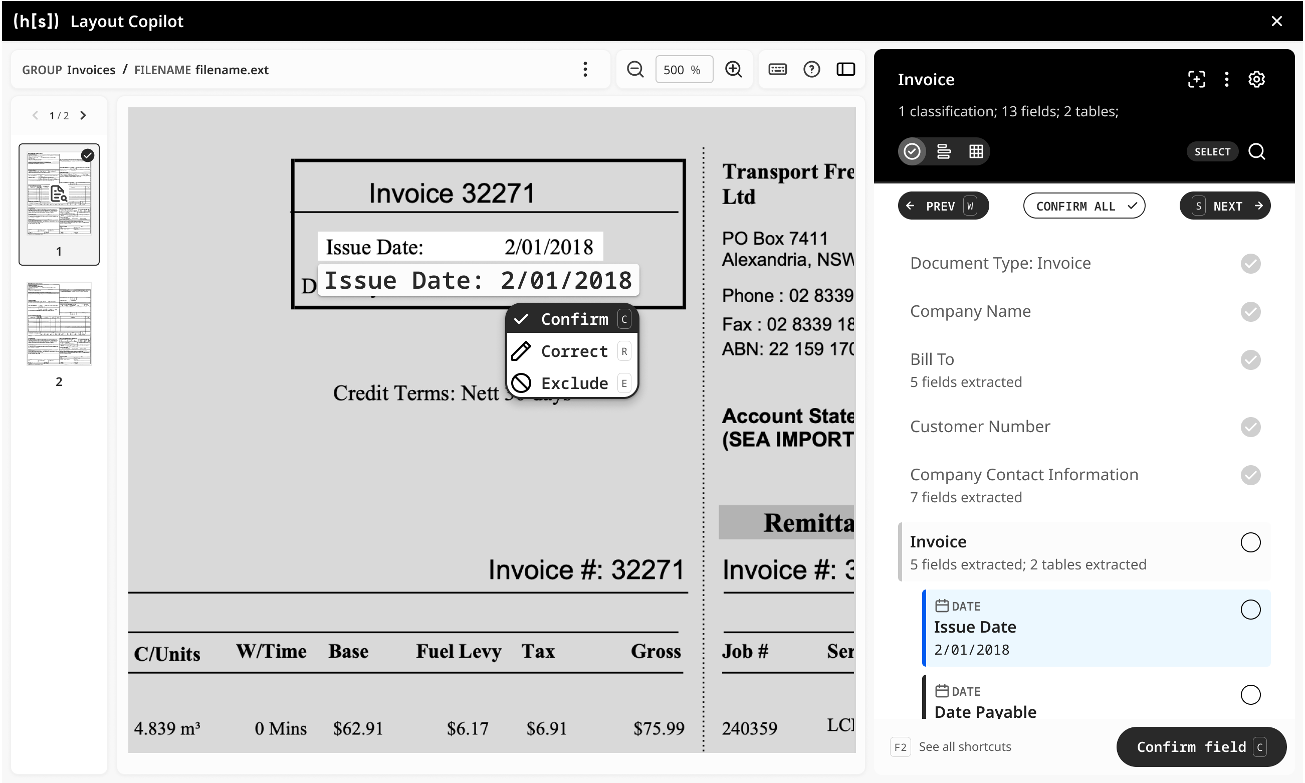 layout copilot mockup